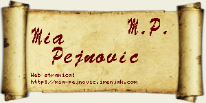 Mia Pejnović vizit kartica